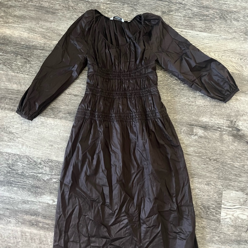 Brown Rebecca Taylor midi dress